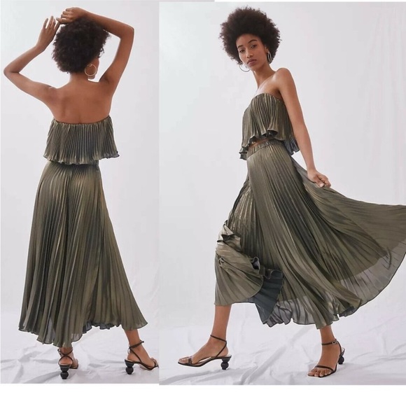 Anthropologie Dresses & Skirts - NWT - ANTHROPOLOGIE PLEATED METALLIC SKIRT SET